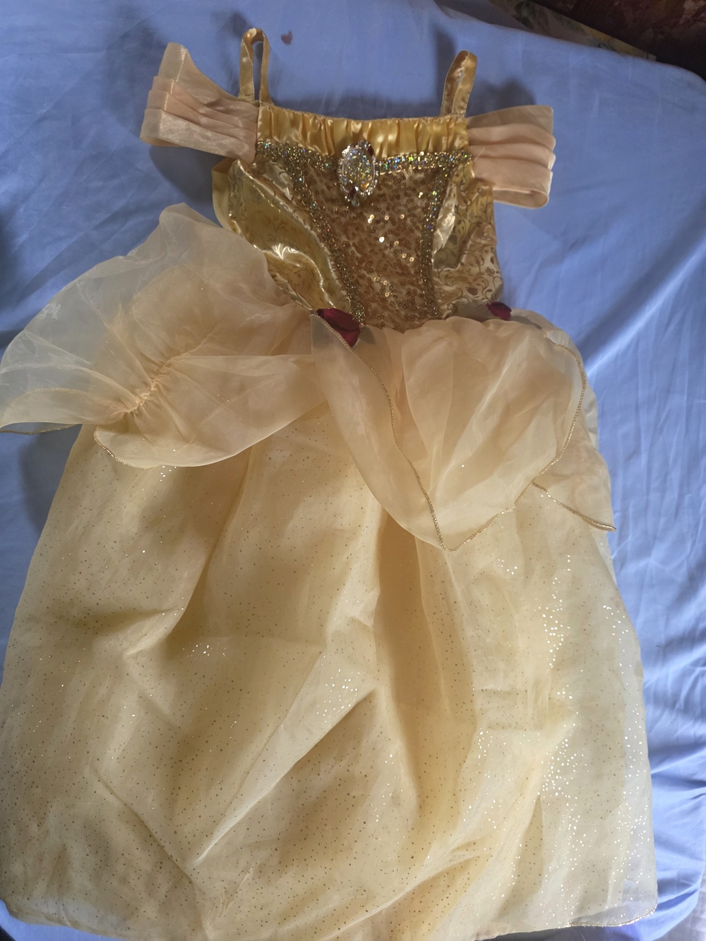 Disney Girls Gold Sparkle Princess Dress